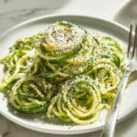 Garlic Cherry Tomato Zucchini Noodles with Parmesan Recipe