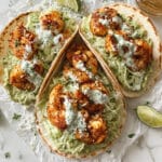 Spicy Shrimp Tacos with Garlic and Cilantro Lime Slaw Recipe