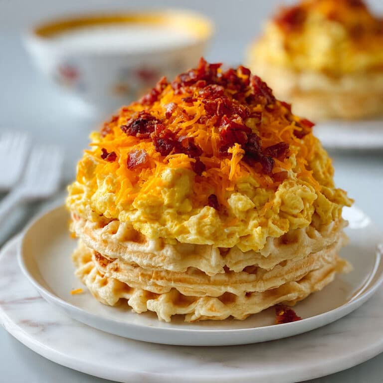 Eggo Breakfast Pizza with Eggs, Cheese, and Bacon Recipe