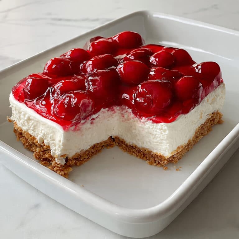 Cherry Delight: No-Bake Cream Cheese Dessert with Cherry Pie Topping Recipe