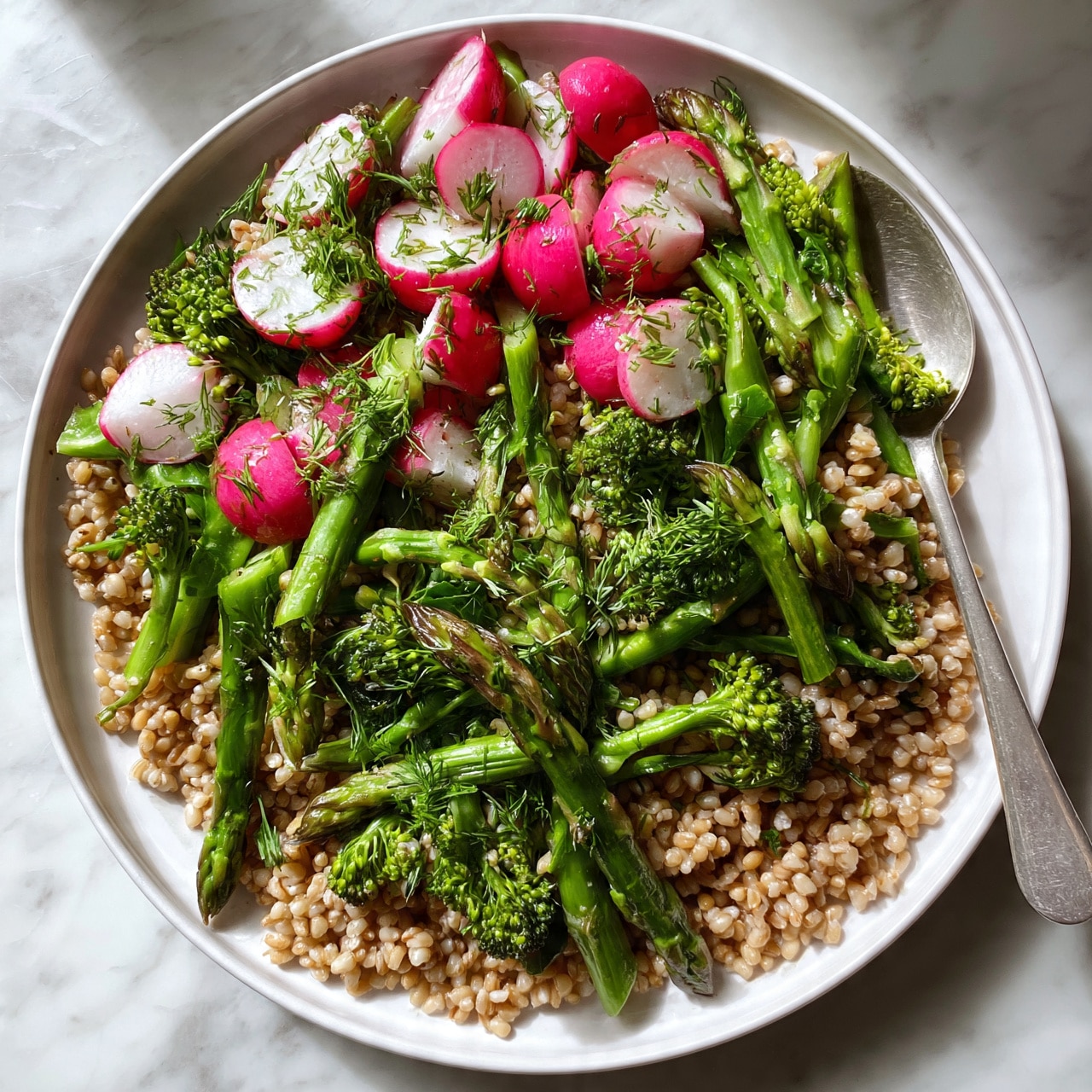 Spring Farro Salad with Lemon Vinaigrette Recipe