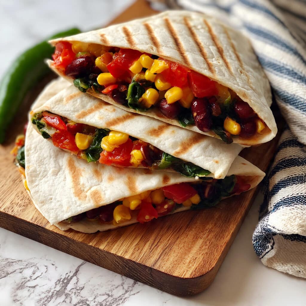 Healthy Chicken and Veggie Whole Wheat Quesadilla Recipe