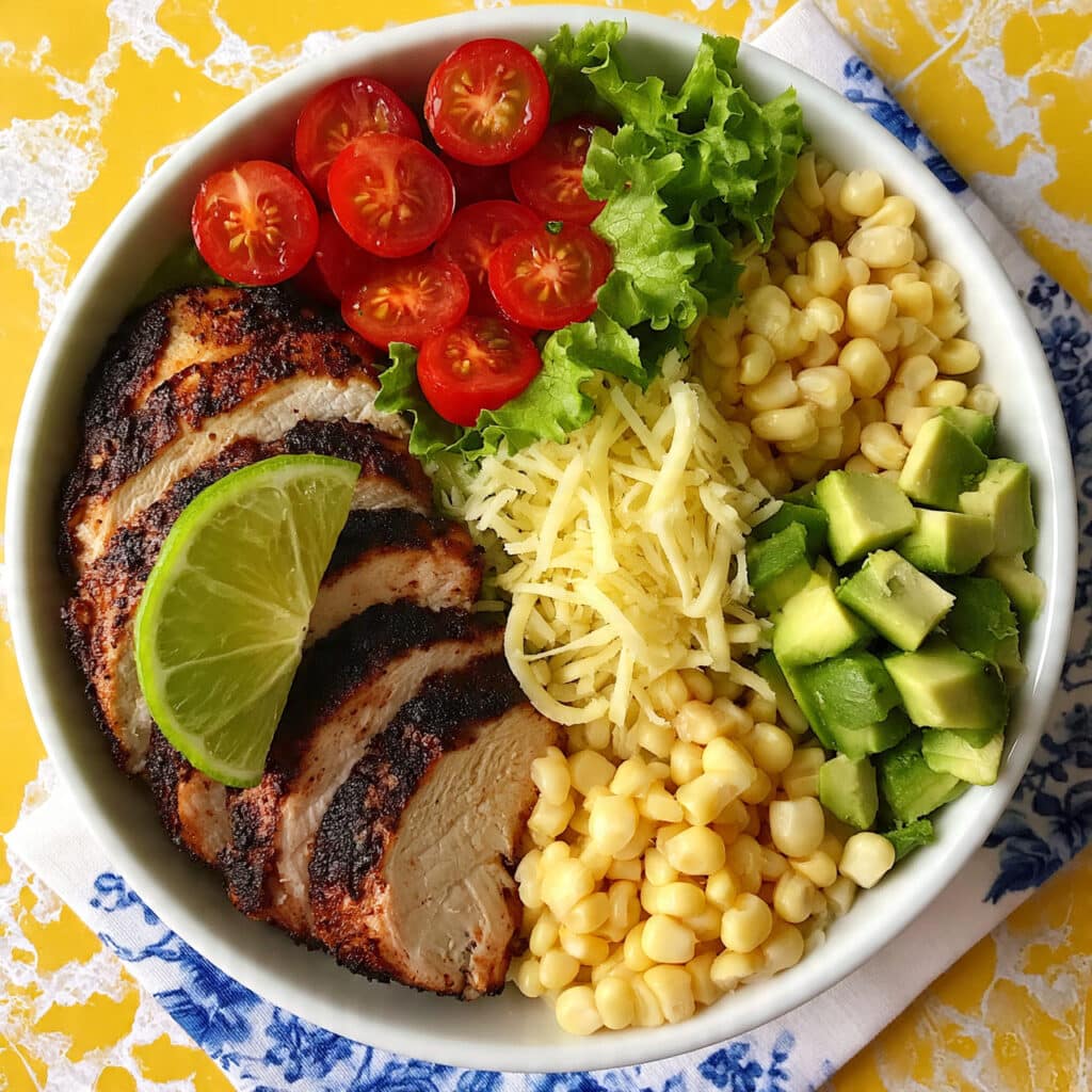 Healthy Grilled Chicken Rice Bowl with Fresh Veggies Recipe