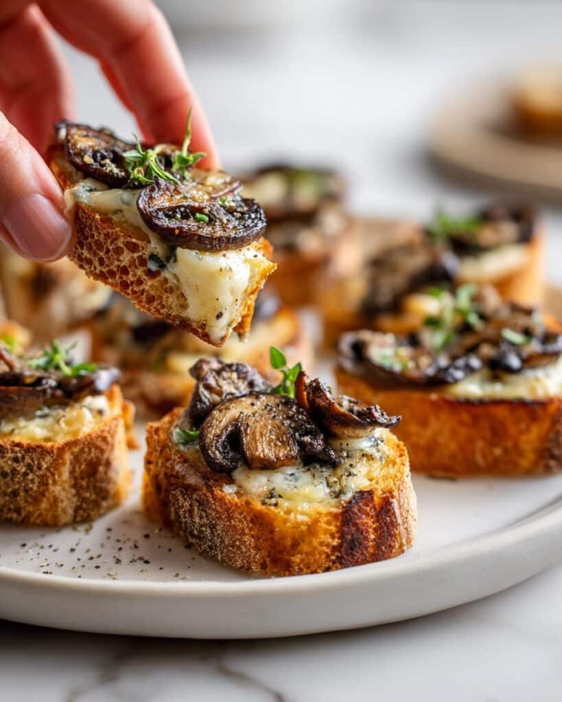 Mushroom Brie Crostini Recipe