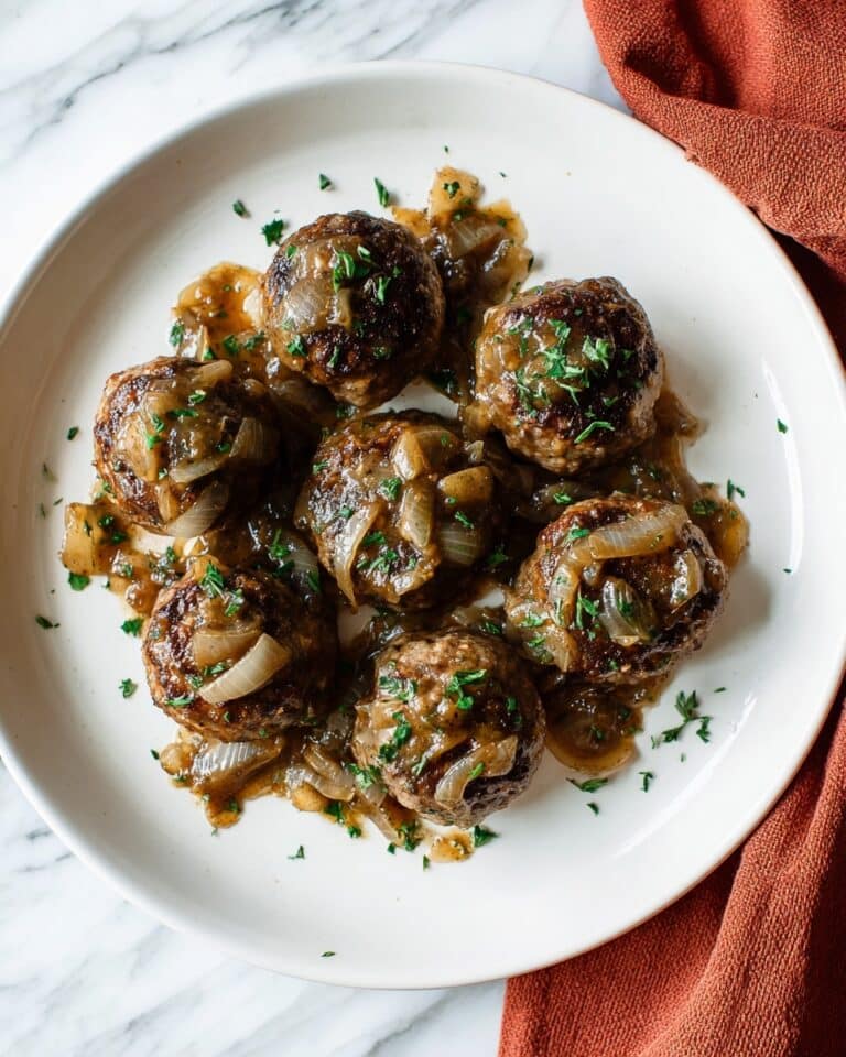 Hamburger Steak with Onion Mushroom Gravy Recipe