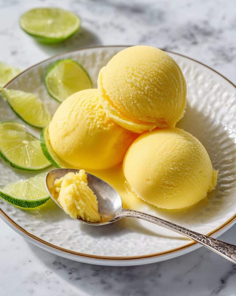 Mango Sherbet with Ginger and Lime Recipe