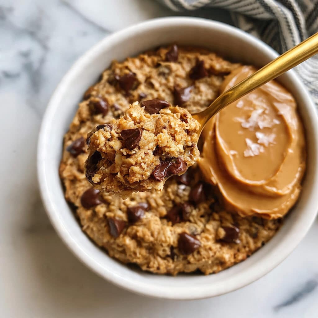 Cookie Dough Oats: Healthy No-Cook Breakfast with Chocolate Chips and Greek Yogurt Recipe