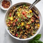 Summer Farro Salad with Tomatoes, Cucumber, Corn, Feta, and Lemon Vinaigrette Recipe