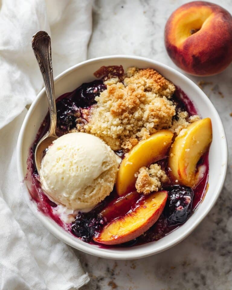 Peach and Blueberry with Vanilla Ice Cream Recipe