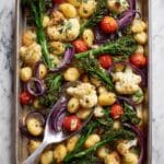 Sheet Pan Gnocchi with Roasted Vegetables, Garlic, and Parmesan Recipe