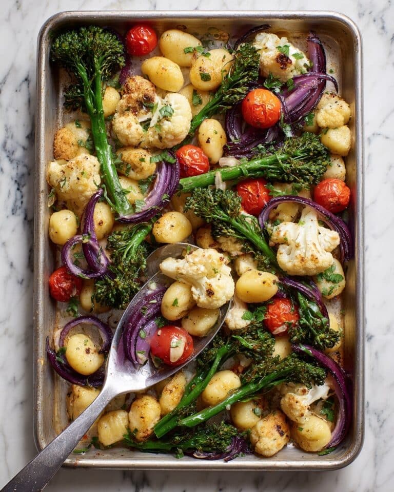 Sheet Pan Gnocchi with Roasted Vegetables, Garlic, and Parmesan Recipe