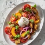 Sourdough Panzanella with Peaches and Burrata Recipe