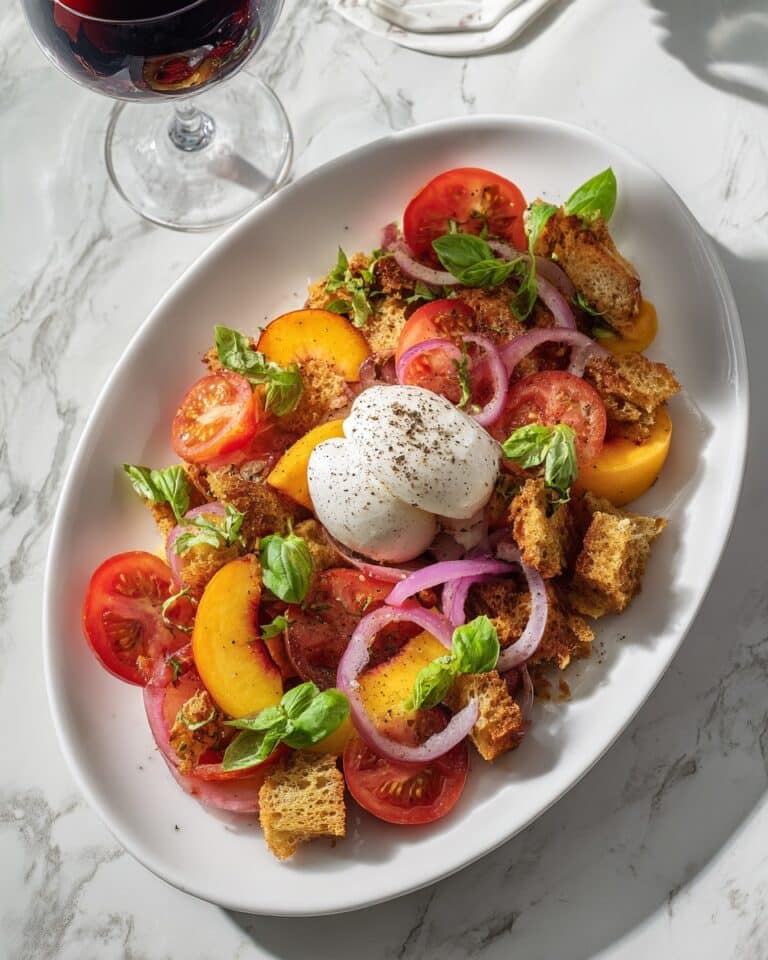 Sourdough Panzanella with Peaches and Burrata Recipe