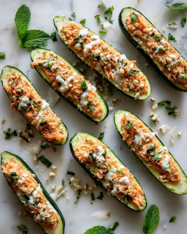 Buffalo Chicken Zucchini Boats Recipe