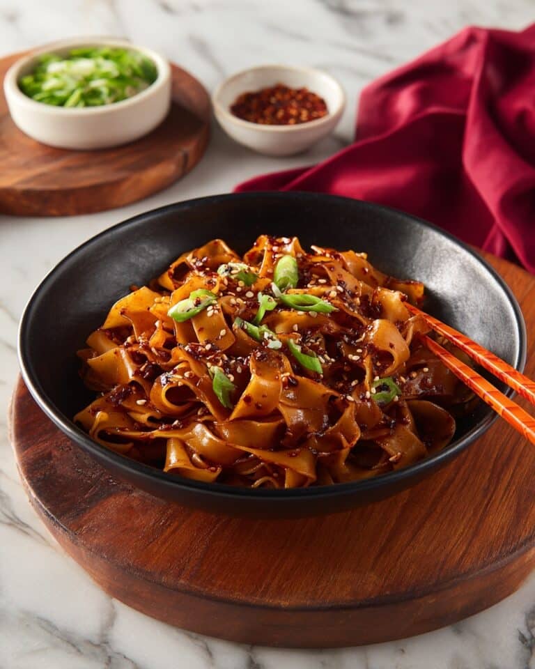Garlic Chili Oil Noodles with Cilantro Recipe