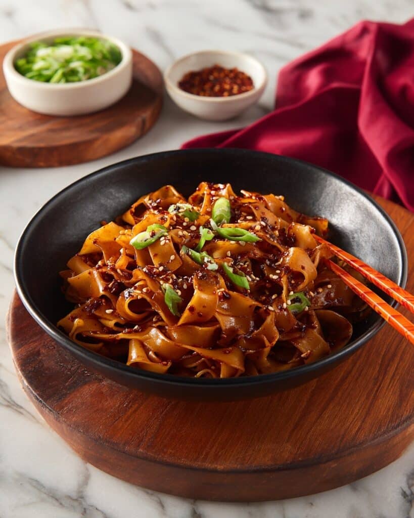 Garlic Chili Oil Noodles with Cilantro Recipe