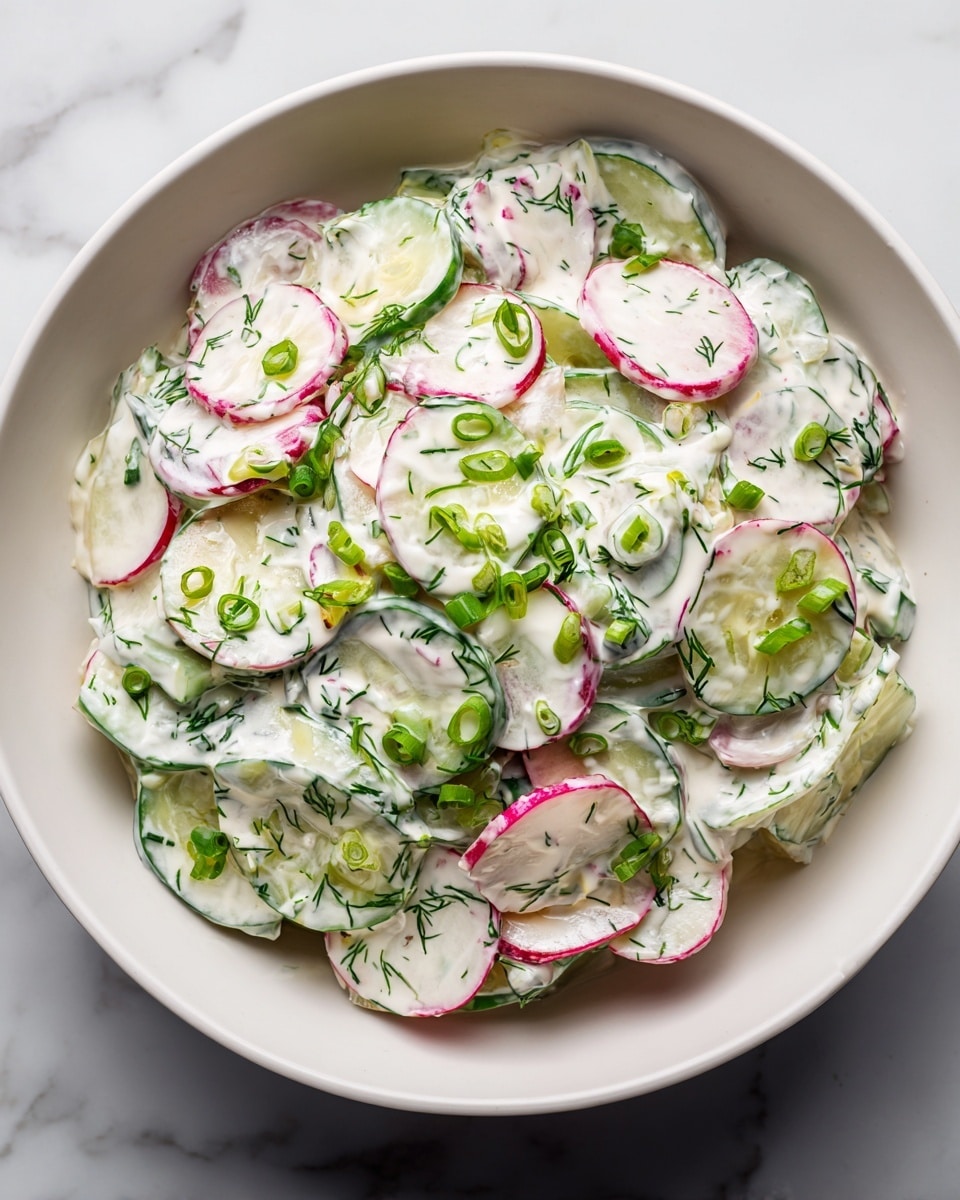 Creamy Radish and Cucumber Salad with Fresh Herb Dressing Recipe