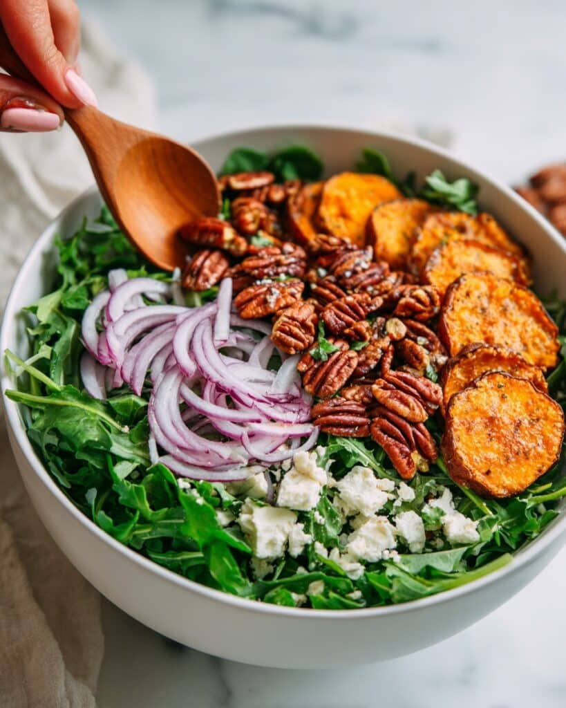 Fuji Apple Salad with Cranberries, Pecan, and Feta Recipe