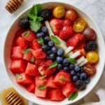 Red White and Blue Honey Lime Fruit Salad Recipe