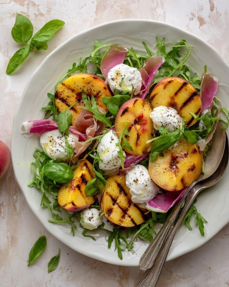 Grilled Peach and Burrata Salad Recipe