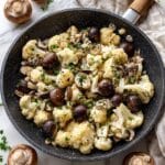 Roasted Cauliflower and Mushrooms with Garlic, Herbs, and Parmesan Recipe