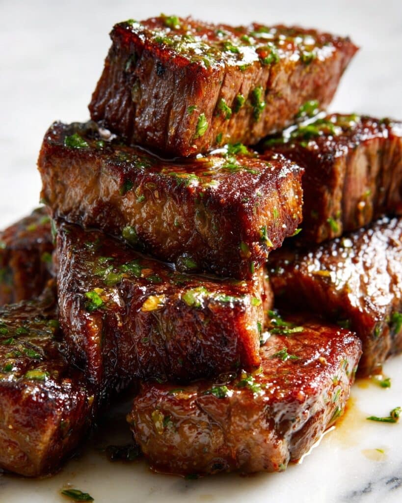 Super Easy Air Fryer Steak Bites with Cowboy Butter Recipe