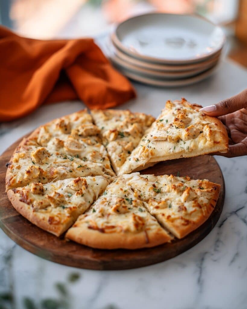 Garlic Chicken White Pizza Recipe