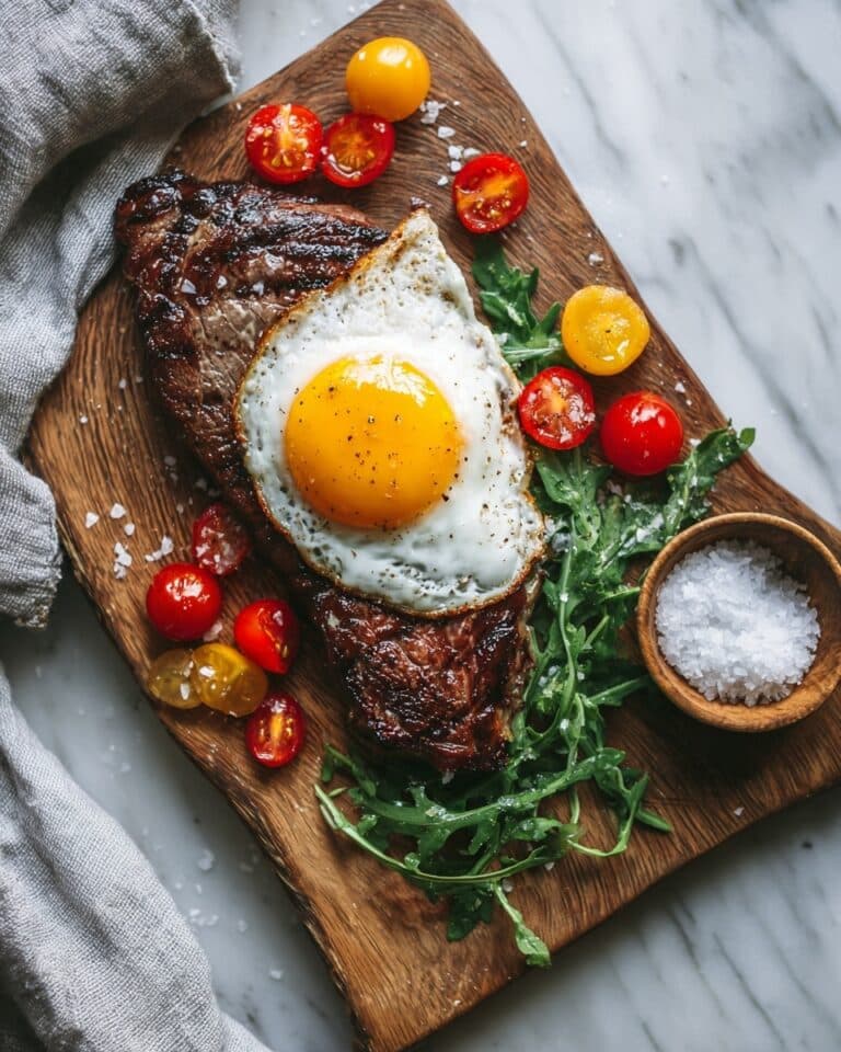 Tuscan Steak with Marinated Cherry Tomatoes Recipe