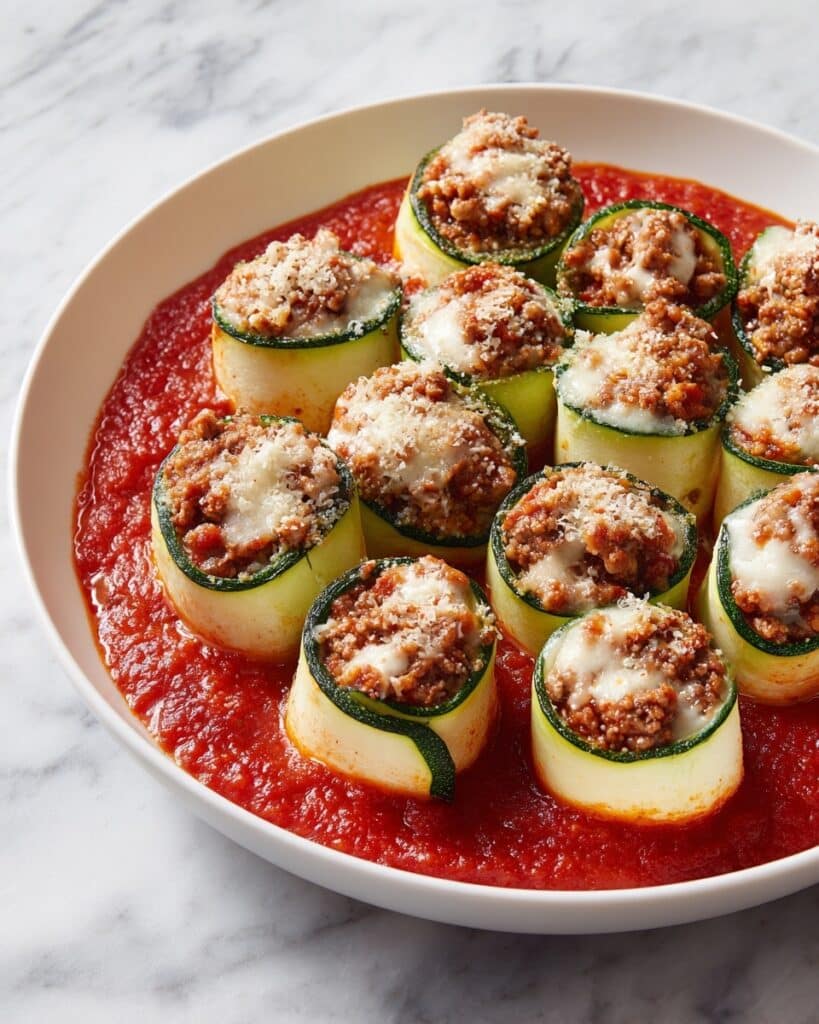 Lasagna Zucchini Rollups with Ground Turkey Recipe