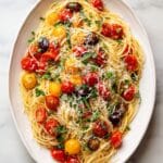 Sautéed Cherry Tomatoes Pasta with Garlic & Basil Recipe