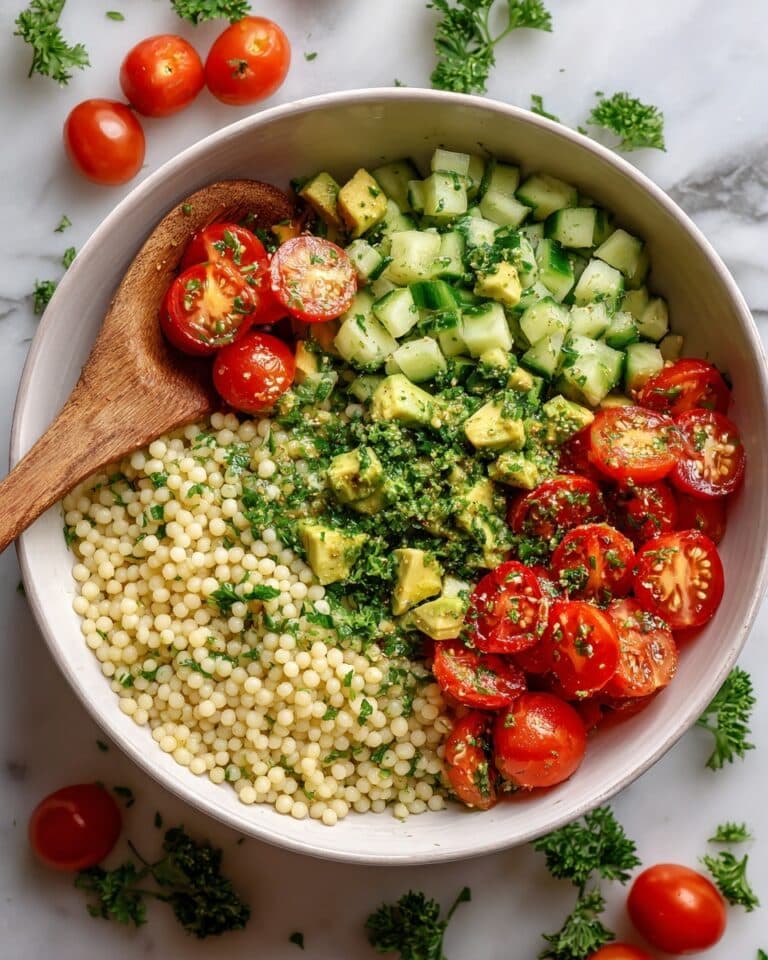Fresh Avocado Couscous Salad with Lime Vinaigrette Recipe