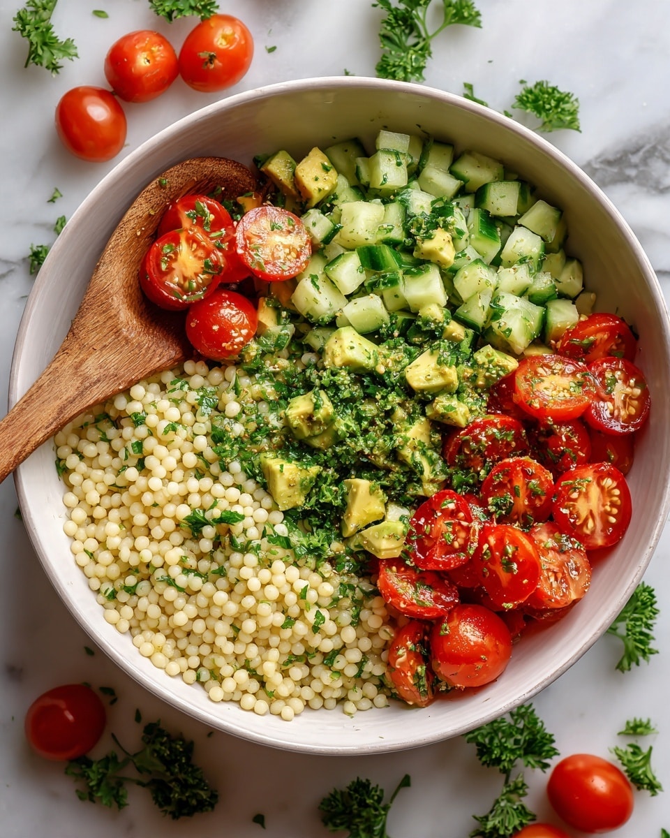 Fresh Avocado Couscous Salad with Lime Vinaigrette Recipe