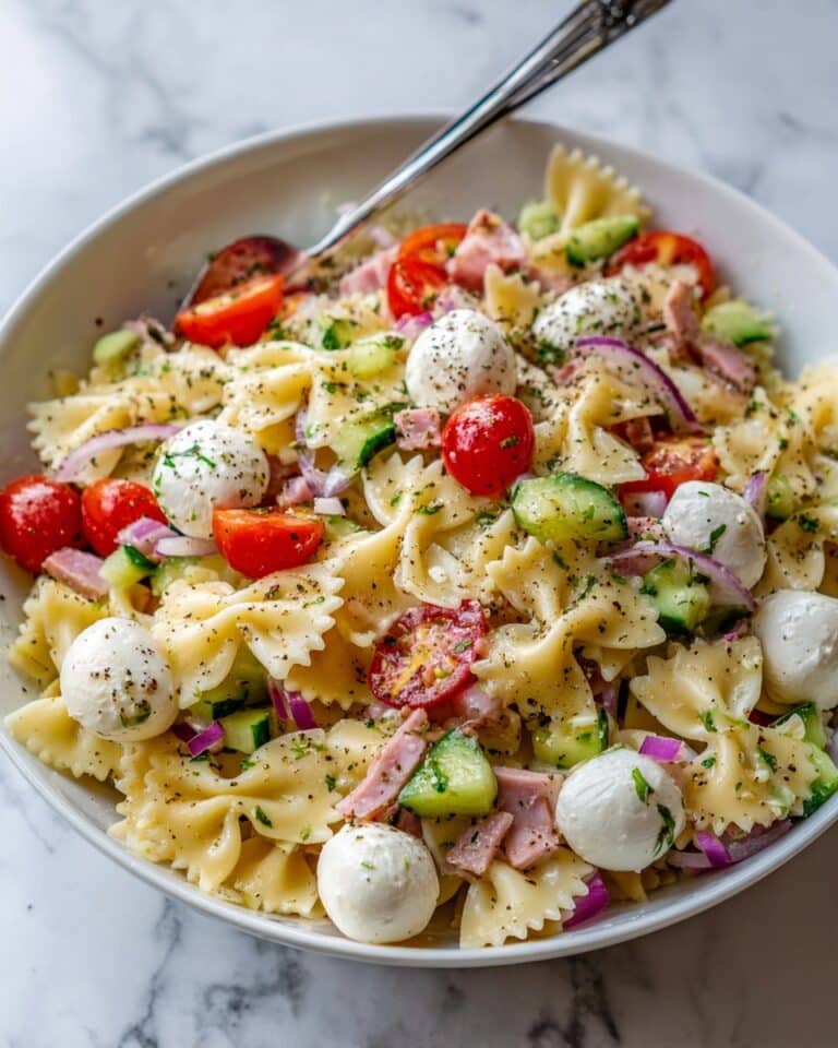 Easy Bow Tie Caprese Pasta Salad with Italian Dressing Recipe