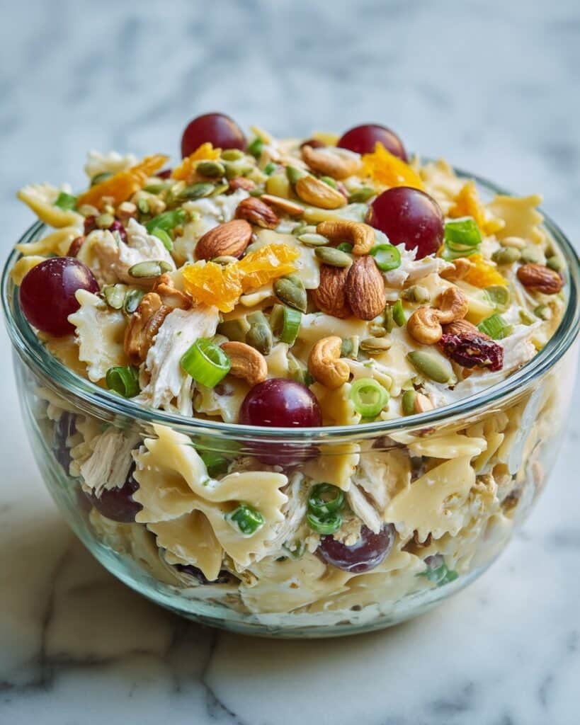 Chicken Bow Tie Pasta Salad with Grapes and Cashews Recipe