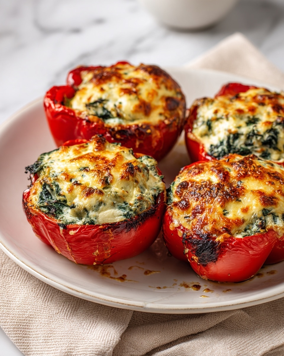 Cheesy Baked Stuffed Peppers with Ground Beef and Rice Recipe