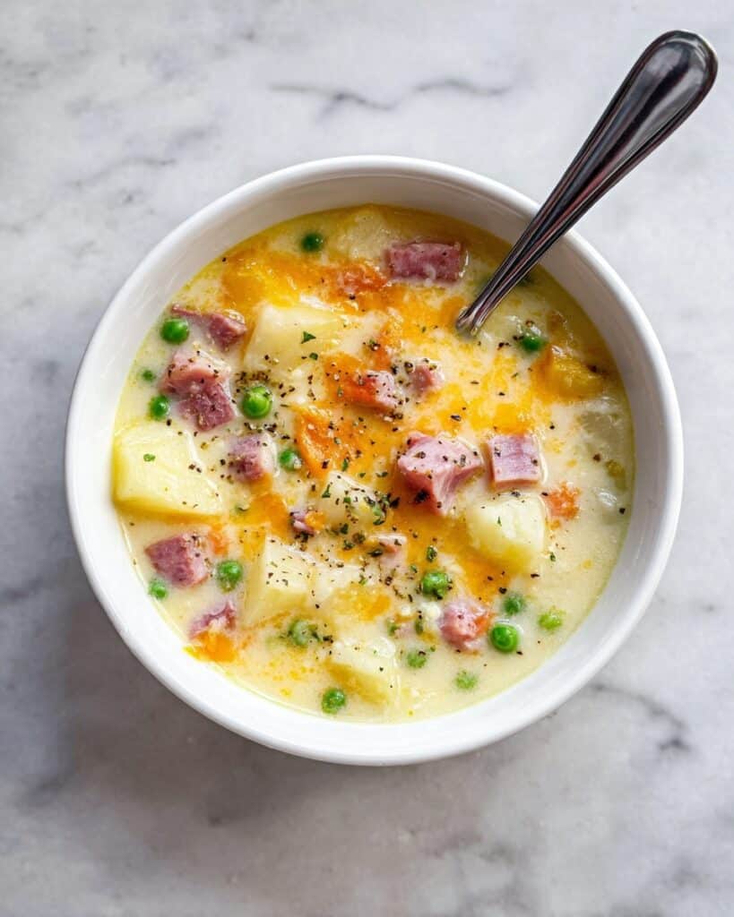 Cheesy Ham and Potato Soup Recipe