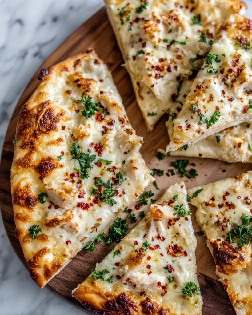 Chicken Alfredo Garlic Bread Recipe