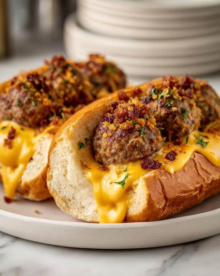 Bourbon BBQ Beef Cheeseburger Meatball Subs Recipe