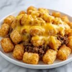 Tater Tot Casserole with Ground Beef and Cheesy Topping Recipe