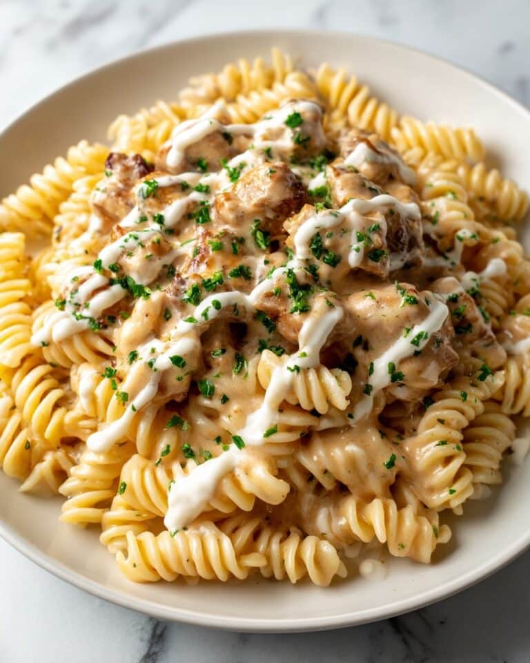 Beef and Rotini in Garlic Parmesan Sauce Recipe