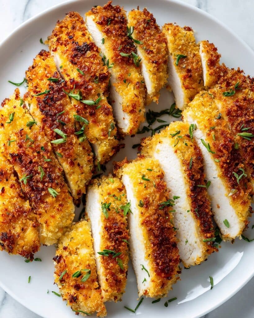 Crunchy Parmesan Chicken with Tangy Lemon Sauce Recipe