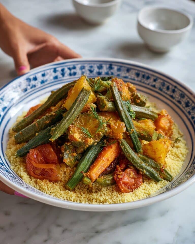 Algerian Couscous with 7 Vegetables and Hearty Meat Stew Recipe