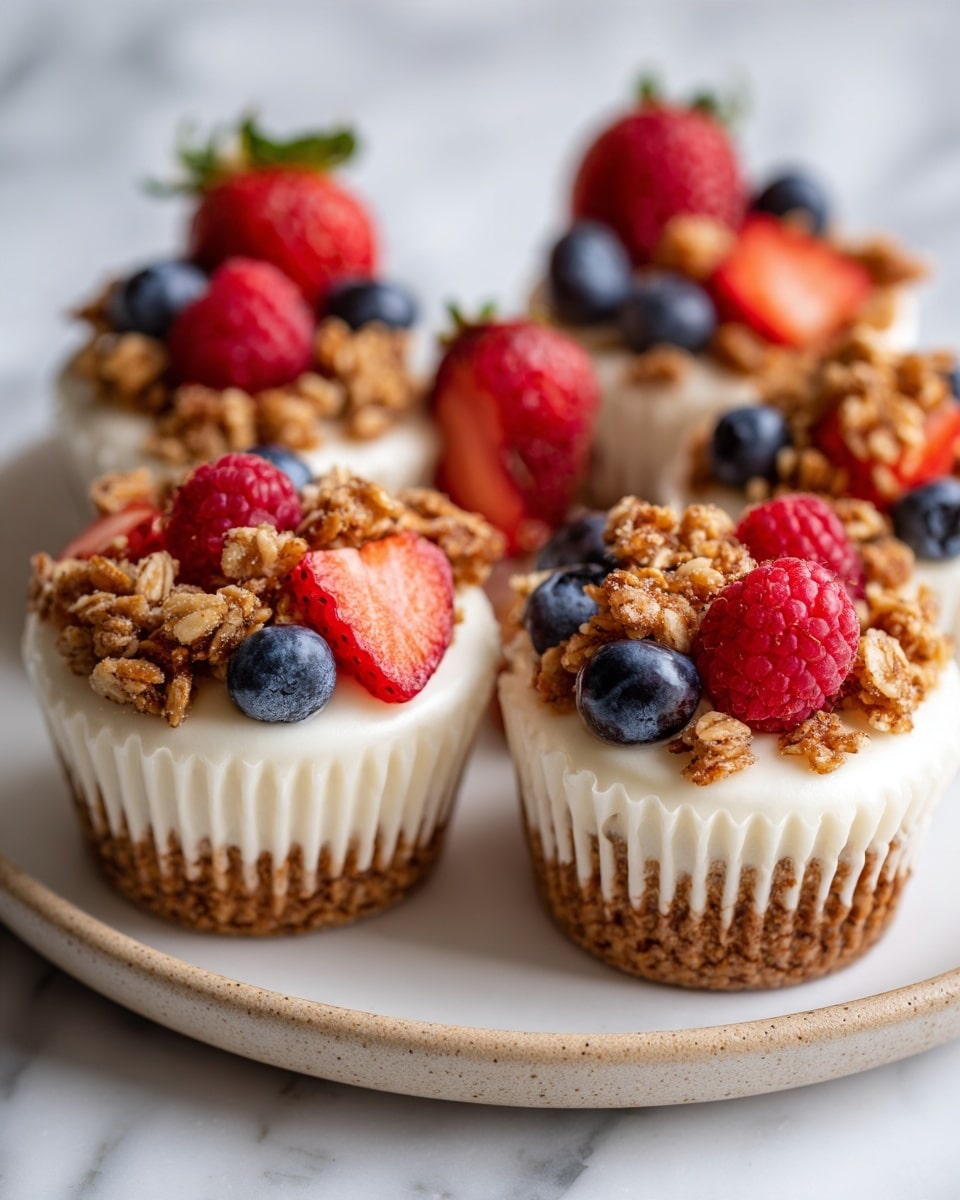 Frozen Yogurt Granola Cups with Berries Recipe