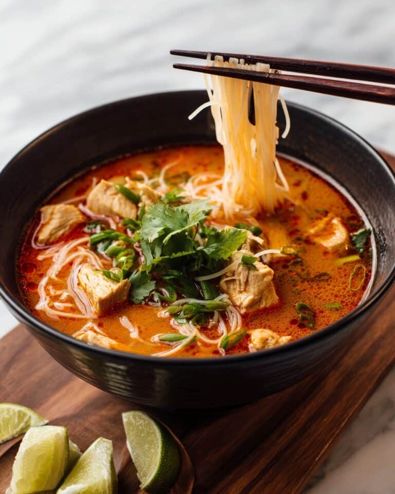 Red Curry Noodle Soup with Coconut and Vegetables Recipe