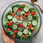 Greenest Salad: A Fresh and Nutritious Leafy Green and Veggie Salad with Lemon Vinaigrette Recipe
