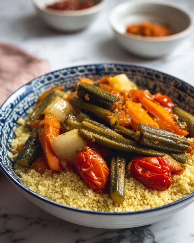 Algerian Couscous with Seven Vegetables and Tender Lamb Recipe