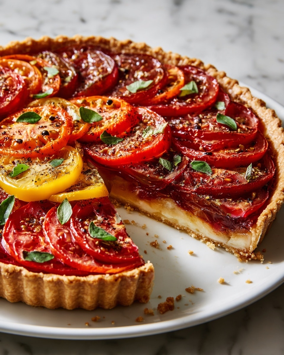 Tomato Tart with Puff Pastry and Herb Cheese Recipe