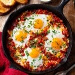 Eggs in Purgatory: Rustic Italian Poached Eggs in Spicy Tomato Sauce Recipe