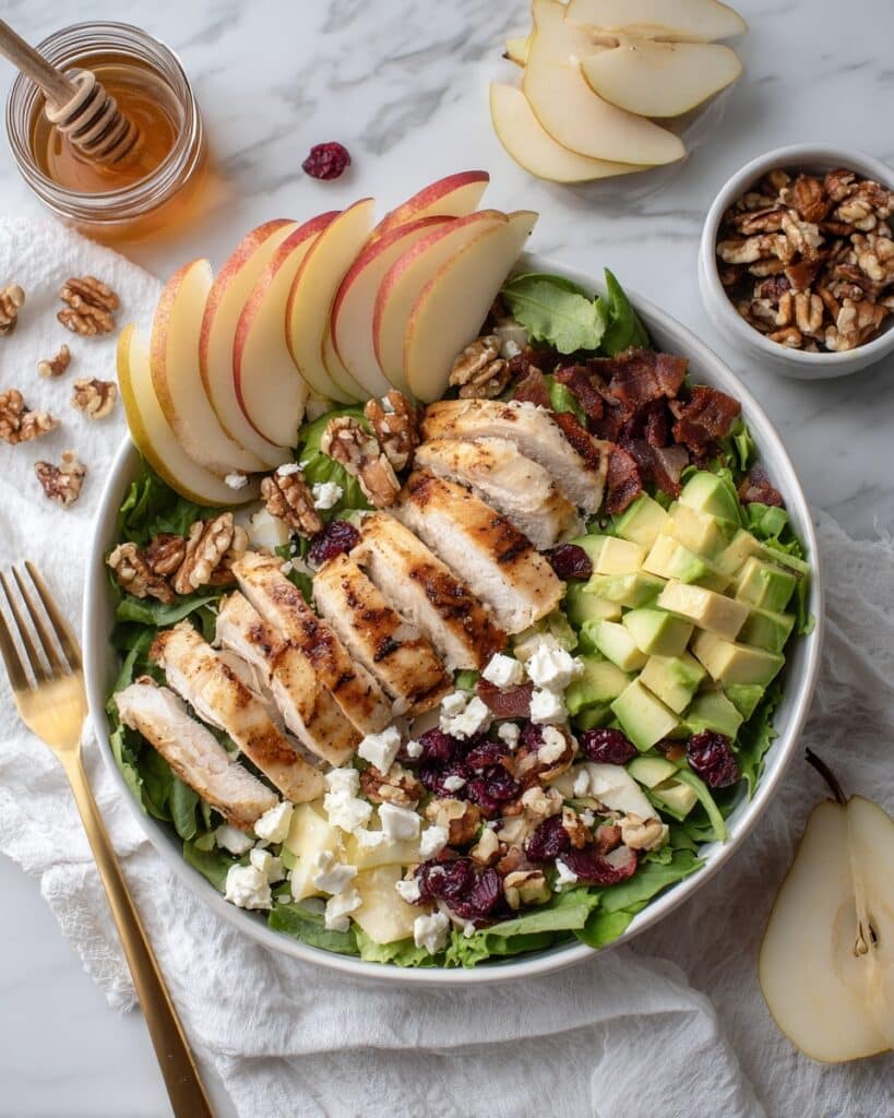 Chicken Pear Salad with Walnuts and Feta Recipe