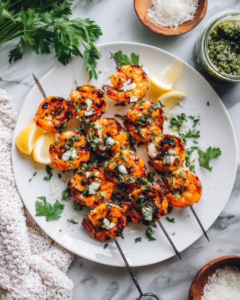 Grilled Shrimp Skewers with Lemon and Garlic Recipe